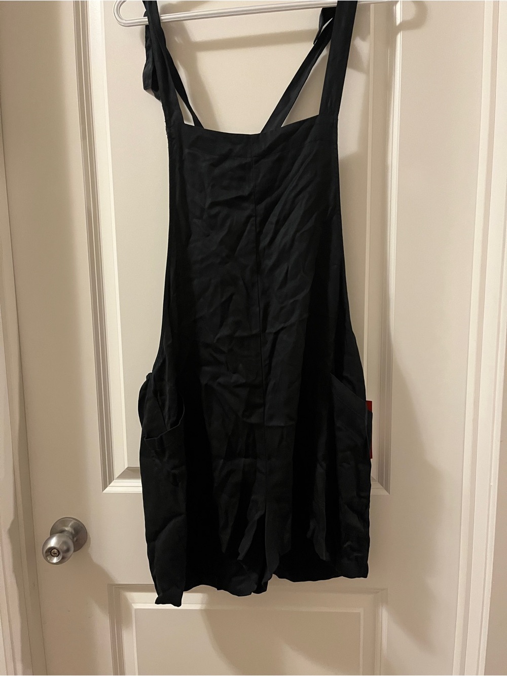 Black Pinafore Apron shorts with Front Pockets